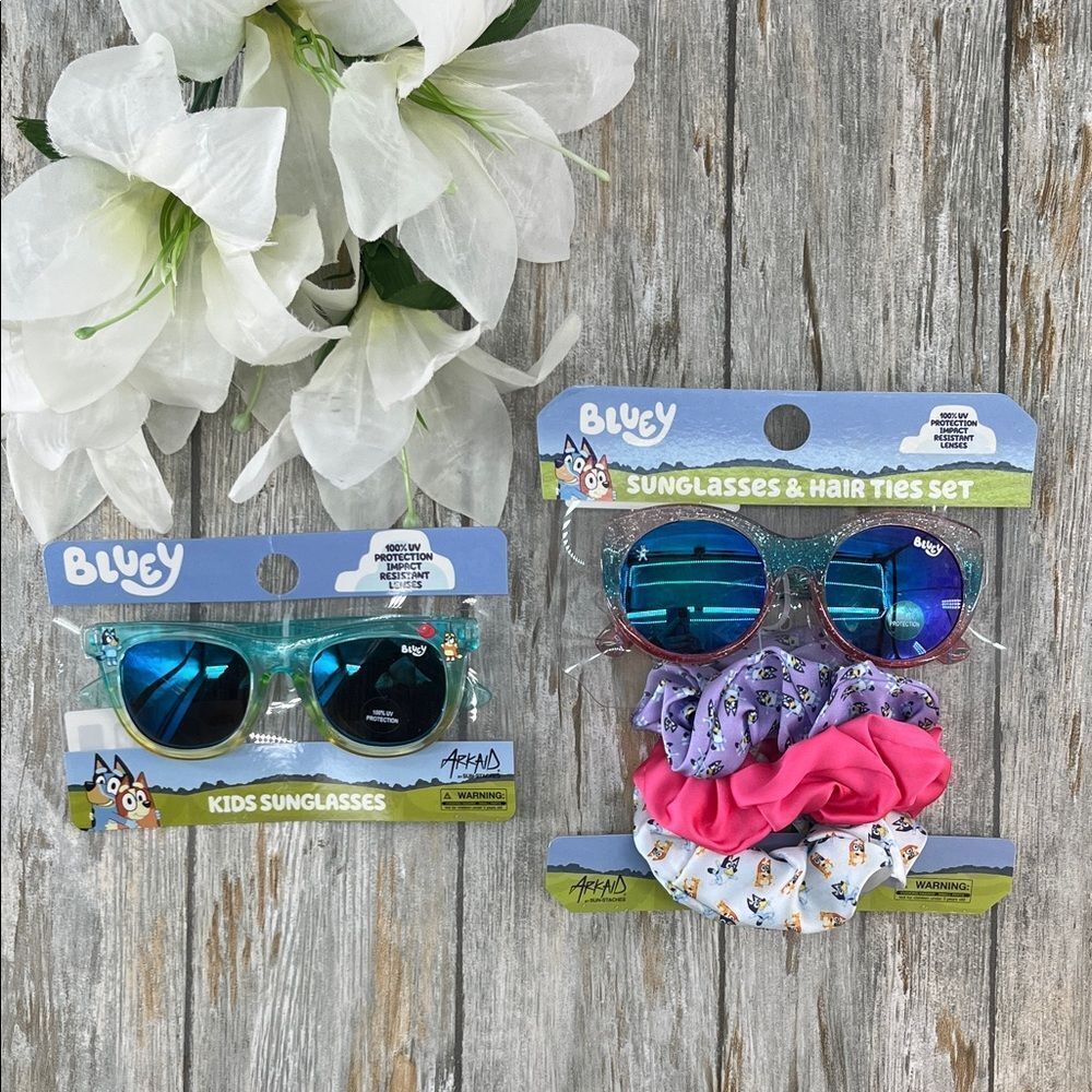 Bluey Kids Sunglasses Set - Blue and Purple